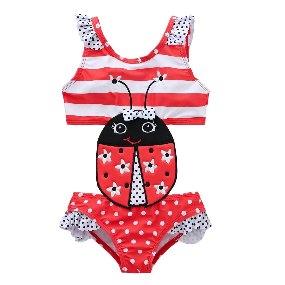 Watermelon Print One Piece Swimsuit For Toddler Girls Summer Beachwear