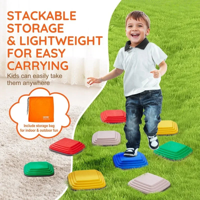 Sensory Balance Stepping Stones Kids Obstacle Course Indoor Outdoor Non Slip Toddler Motor Skill Training Sensory Toys