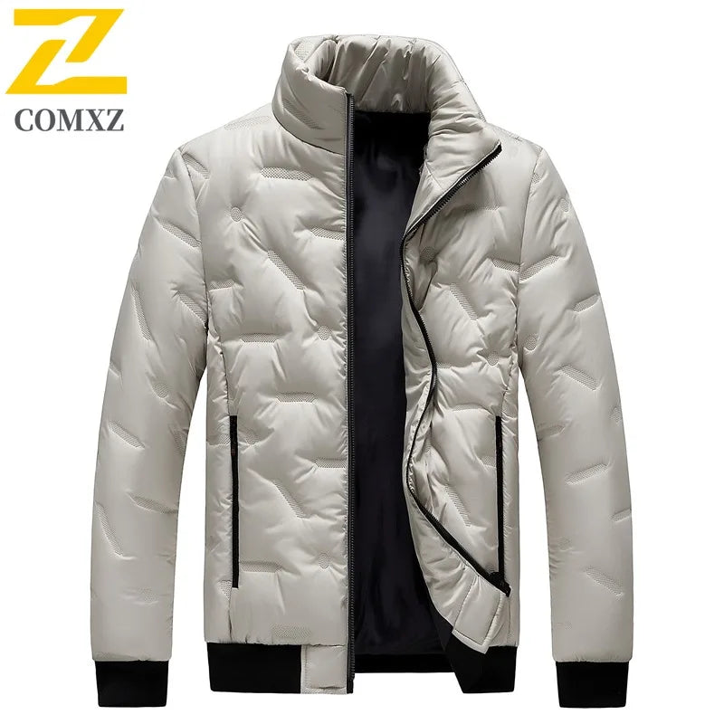COMXZ Mens Parker Coat Branded Luxury Winter Padding Jacket For Office