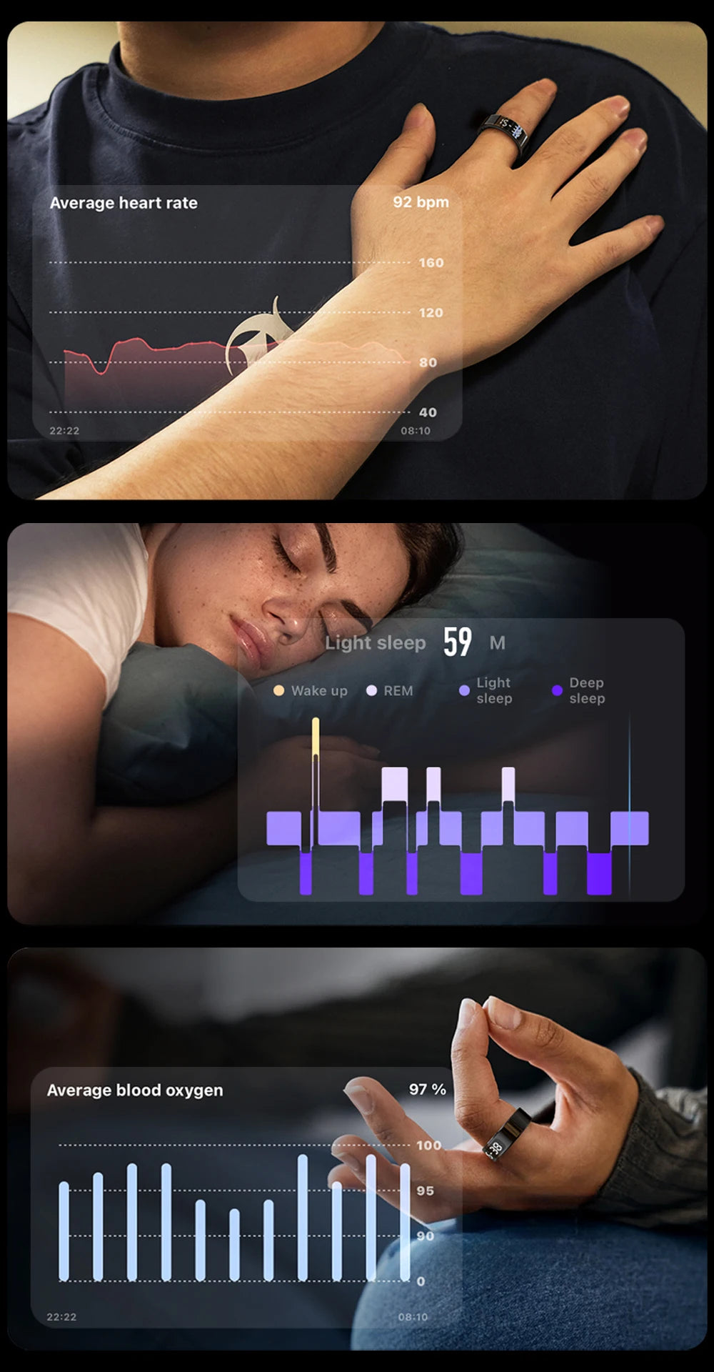 COLMI R12 Smart Ring Display Touch Health Manager 5ATM Waterproof