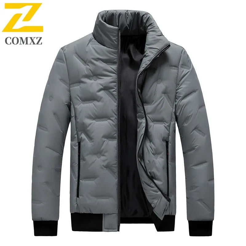 COMXZ Mens Parker Coat Branded Luxury Winter Padding Jacket For Office