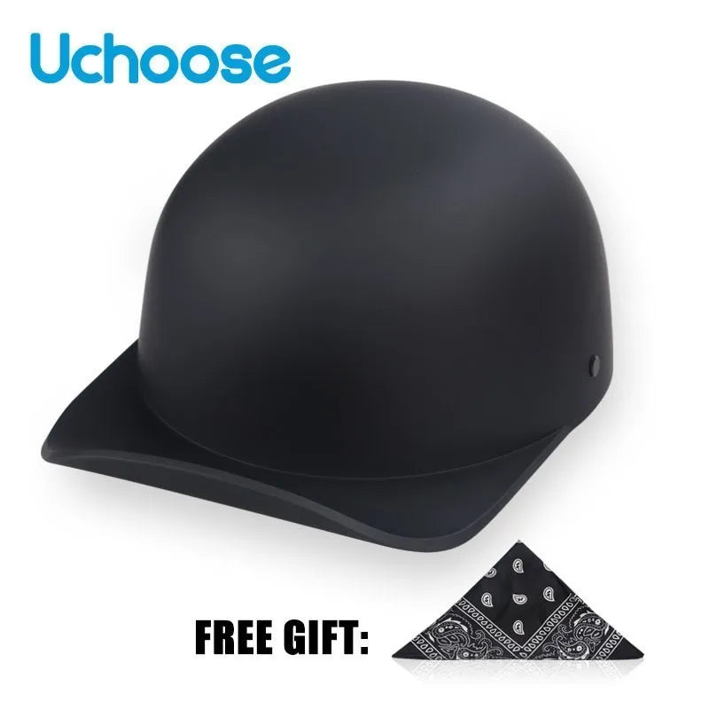 Uchoose Baseball Cap Helmet Motorcycle Vintage Retro Helmets Summer Open Face Scooter Cruiser Chopper Gangster DS Men Women Kid
