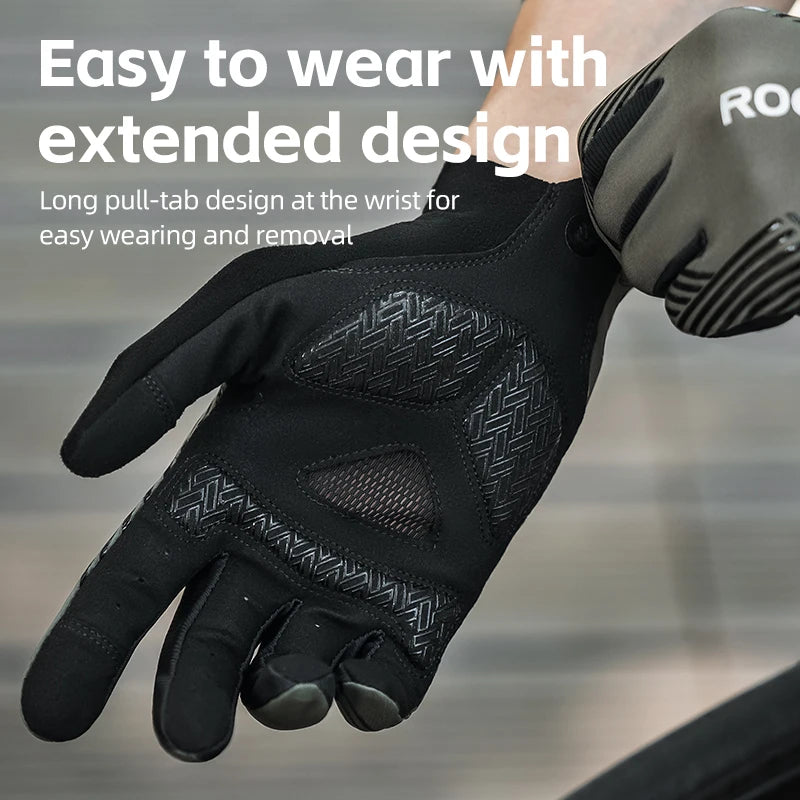 Rockbros Cycling Gloves Breathable Full Finger Touchscreen Non Slip MTB RoadBike