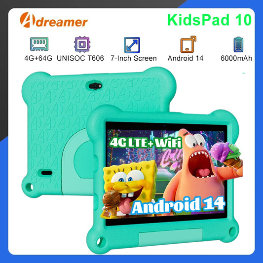 7-Inch Kids Tablet Adreamer KidsPad7 3GB 32GB with Kids Education Software For Children Studying Kids-proof Case GPS Location