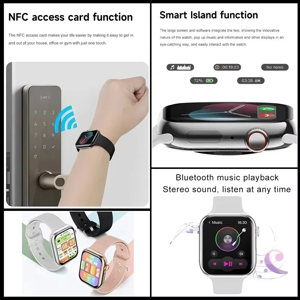 Nishan Apple Watch Style Smartwatch Body Temperature NFC Bluetooth
