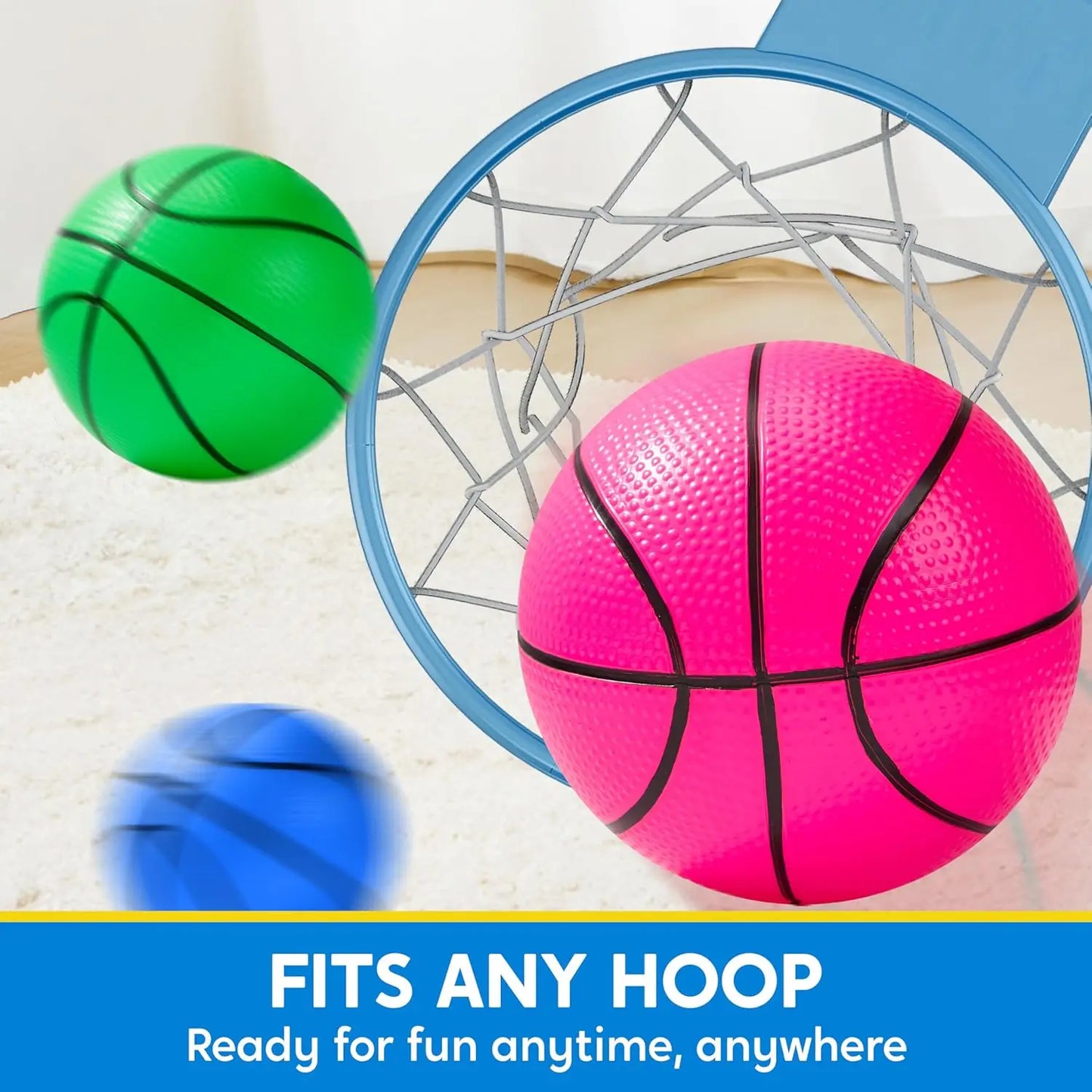 JOYFY 6 PCS Mini Basketballs 5 inches Colorful Small Ball for Basketball Hoop Inflatable Rubber Ball Toys for Toddlers Gift