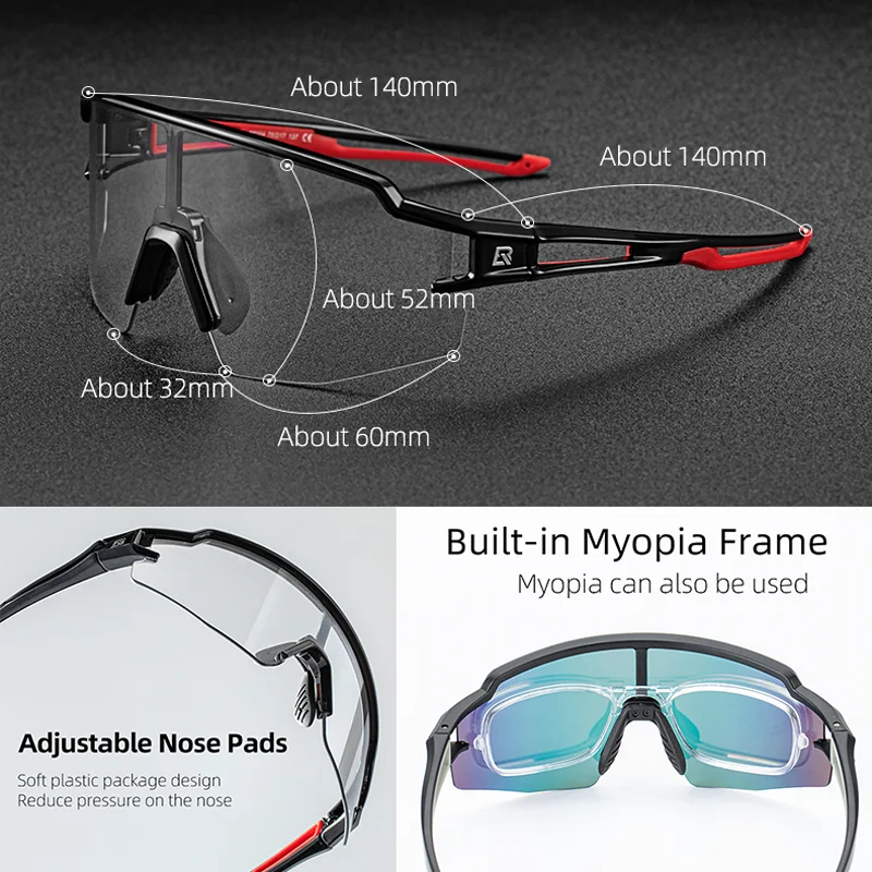 Rockbros Photochromic Cycling Glasses UV Protection Windproof Eyewear