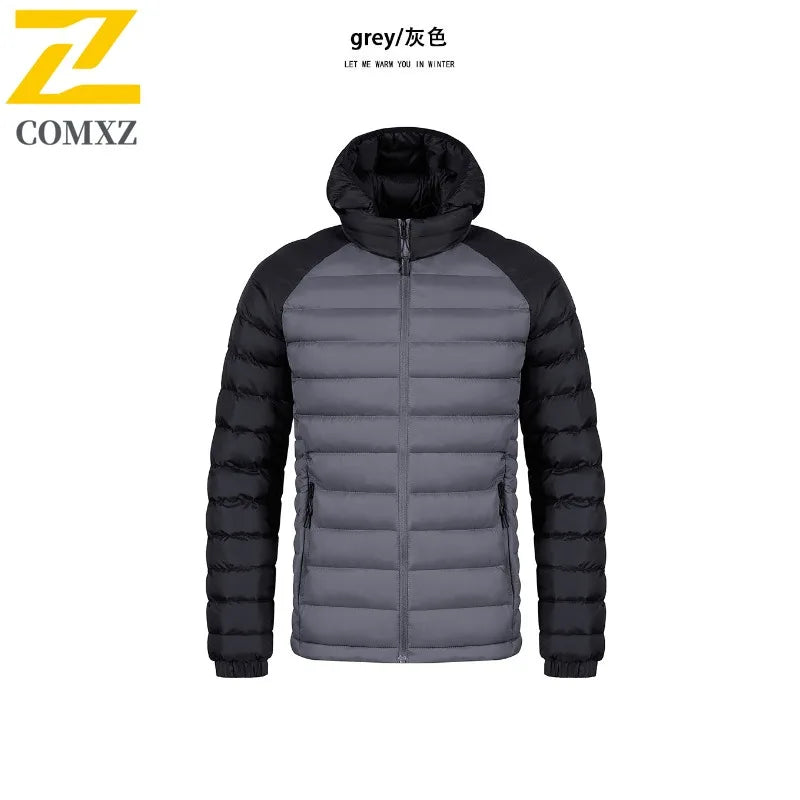 COMXZ Mens Winter Hooded Cotton Jacket With Fleece Lined Parka