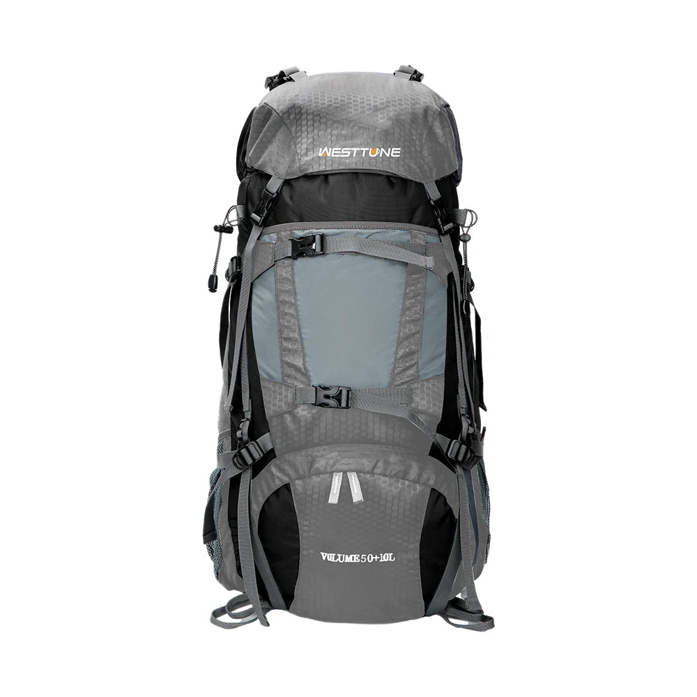 WestTune 60L Explorer Internal Frame Backpack With Rain Cover Hiking Camping