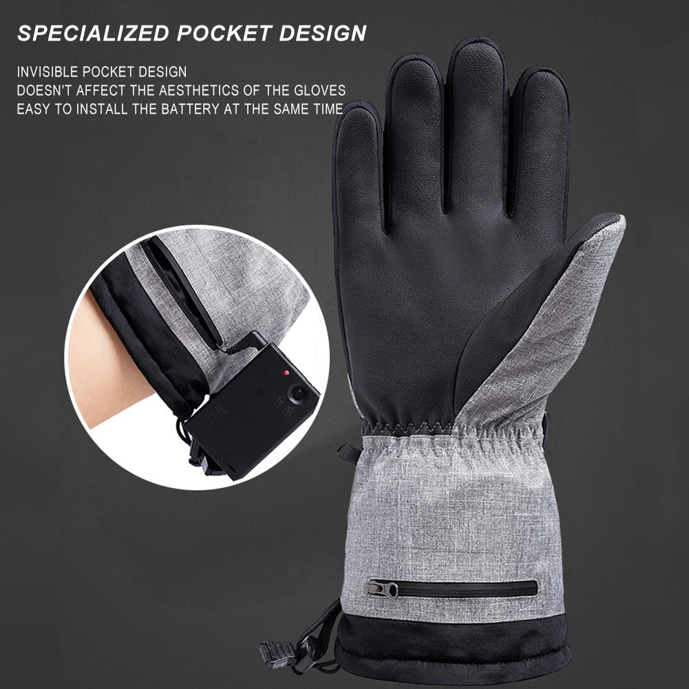Hand Warmer Heated Gloves 5000mAh Battery Waterproof For Outdoor Activities