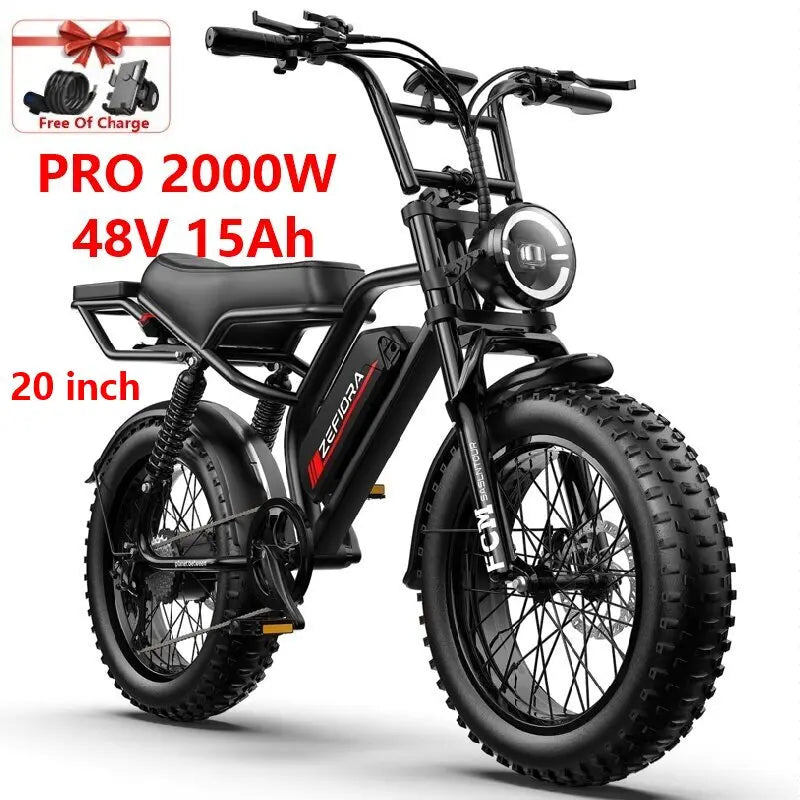 ZEFIORA Electric Fat Bike 1000W 2000W Brushless Motor