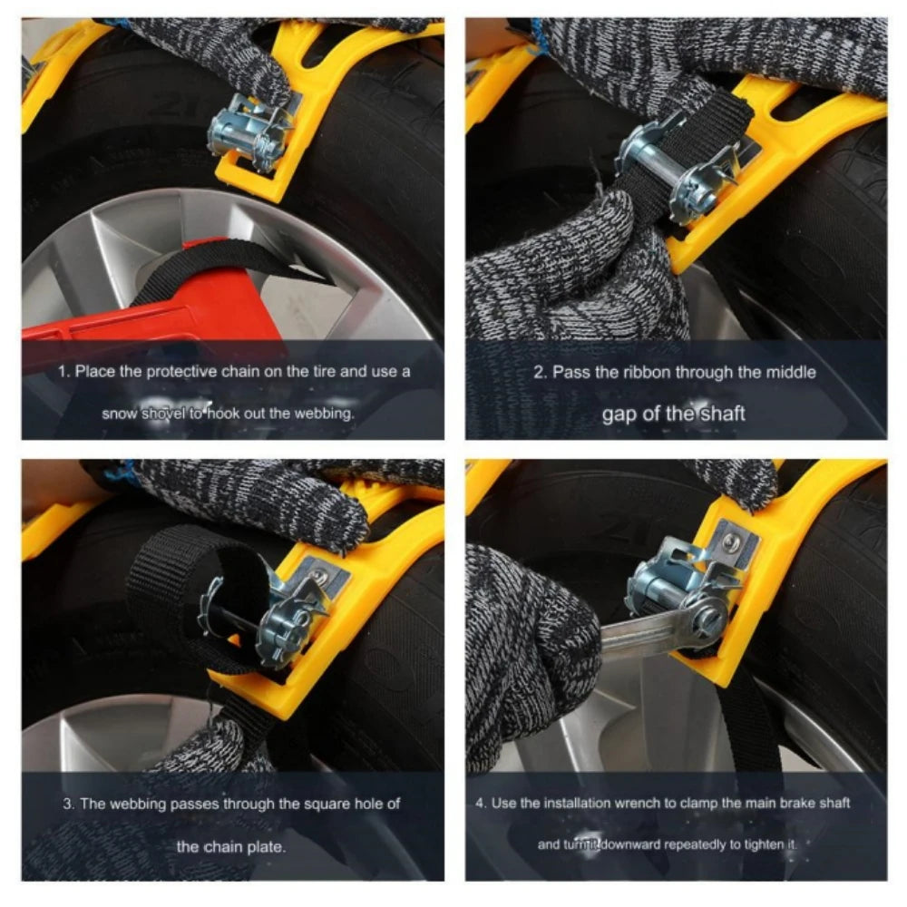 6PCS Car Snow Chain Off Road Motorcycle Anti-slip Car Snow Chains Tyre Winter Roadway Safety Atv Truck Tire Chain Anti-skid