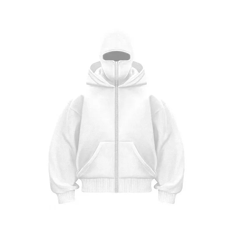 Autumn Winter 2025 Hooded Mask Hoodie Plus Size Unisex Sportswear
