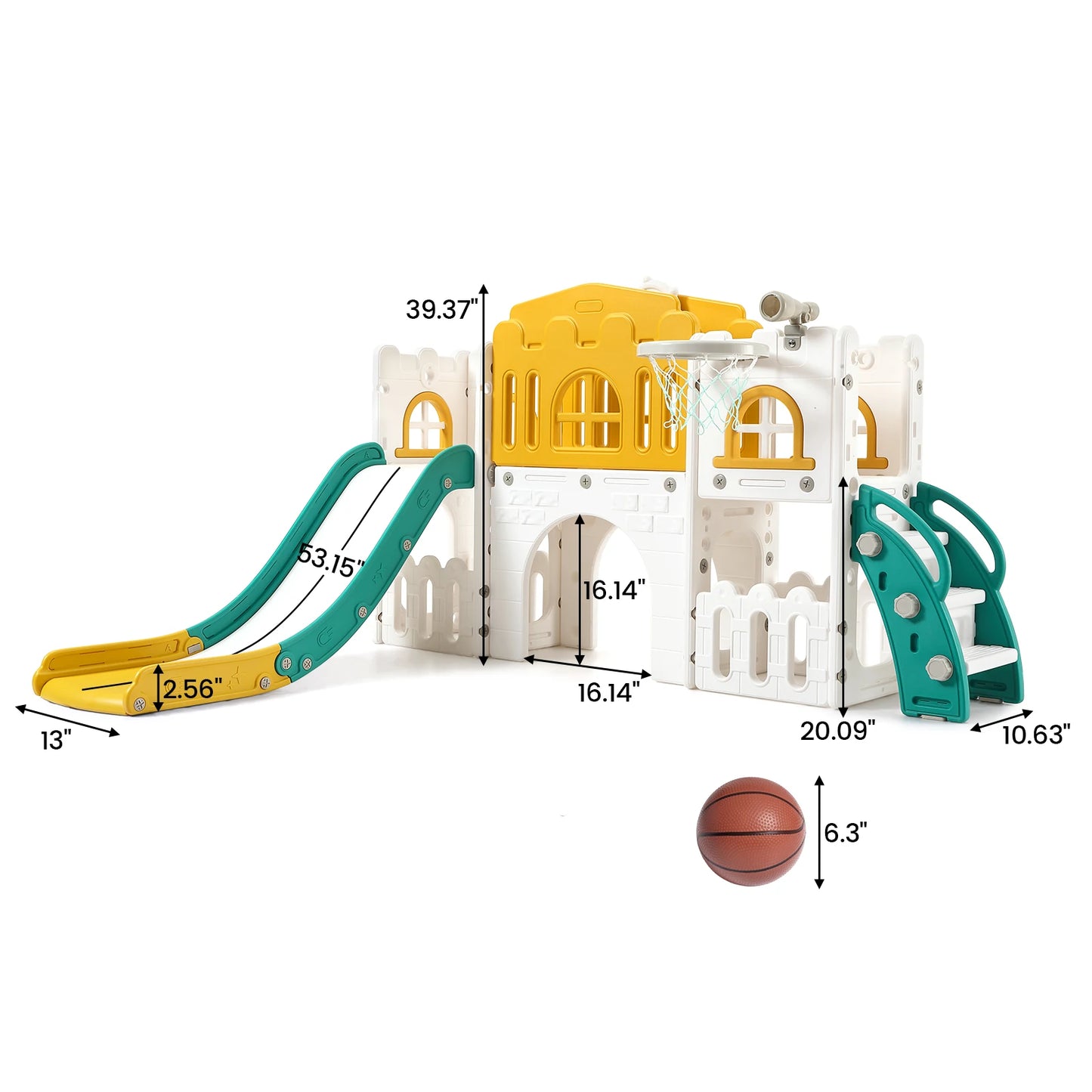 8 In 1 Toddler Slide Indoor Playground, Indoor Slide Toddler Playset For Toddlers 1-3, Kids Outdoor Playground With Slide