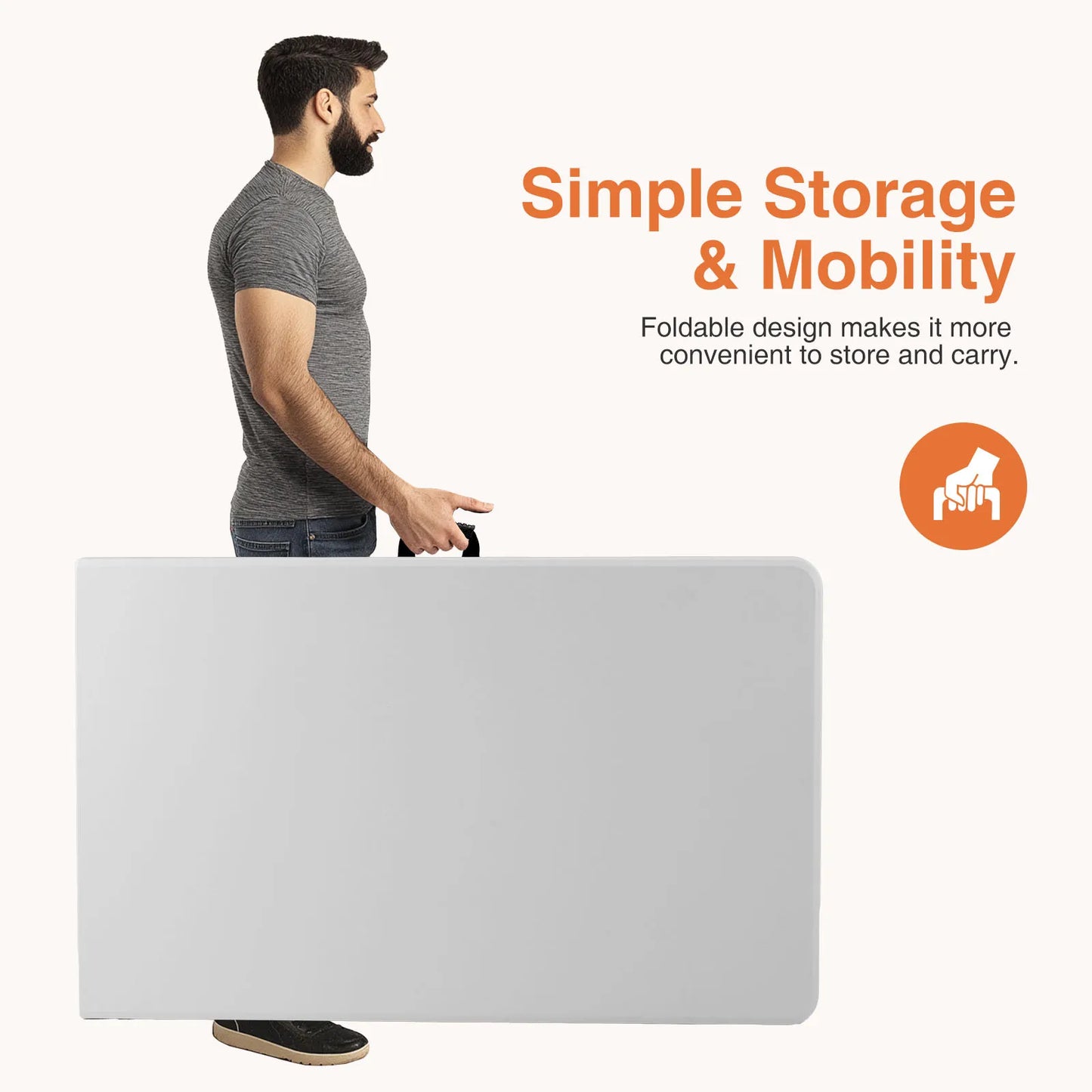 JHK Portable Folding Outdoor Indoor Table Heavy Duty Foldable Table with Carrying Handle Safety Lock For Camping Picnic Dining