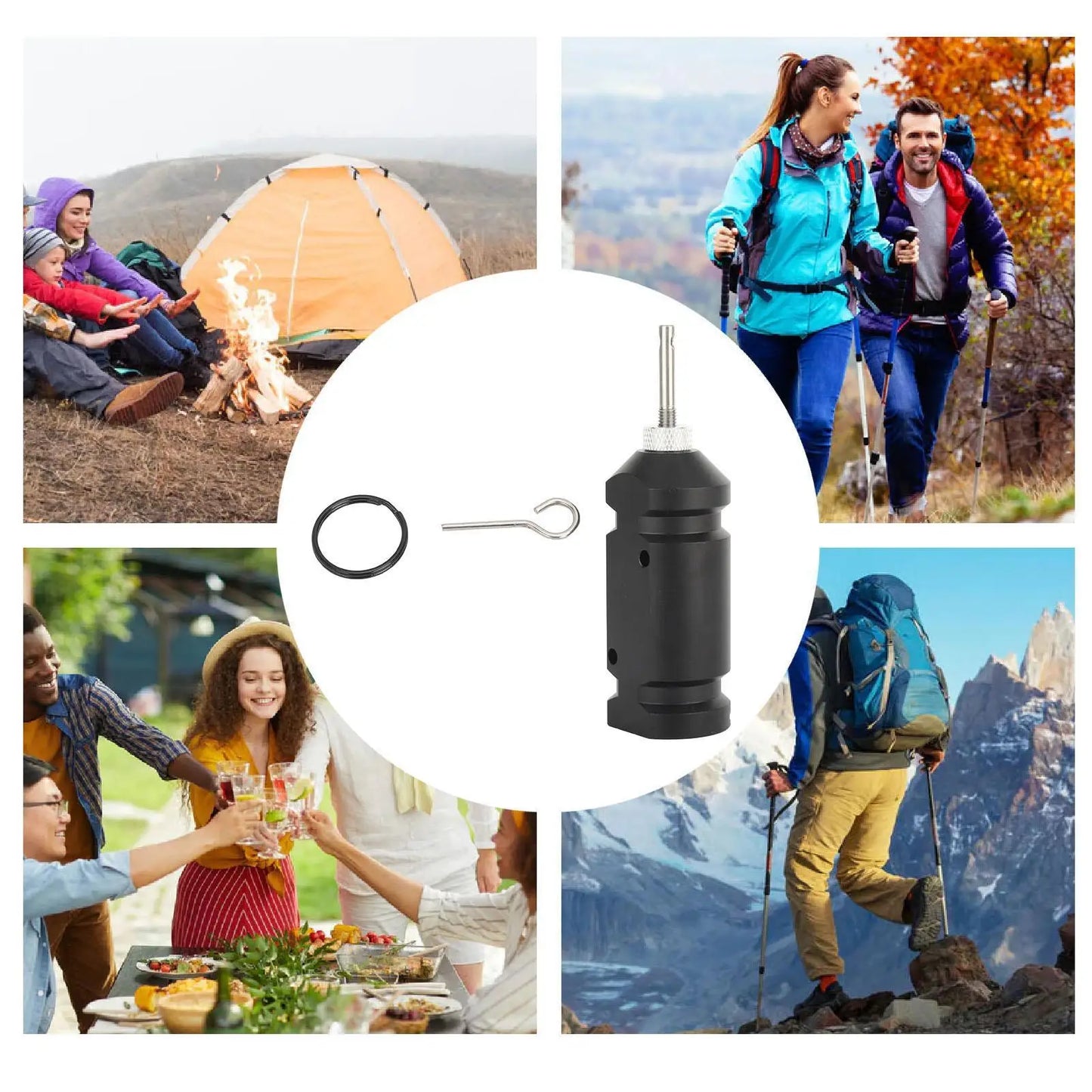 5-Pack Camping Trip Wire Alarm Perimeter Early Warning System Bear Deterrent for Hiking Campsite (Adapter Not Included)