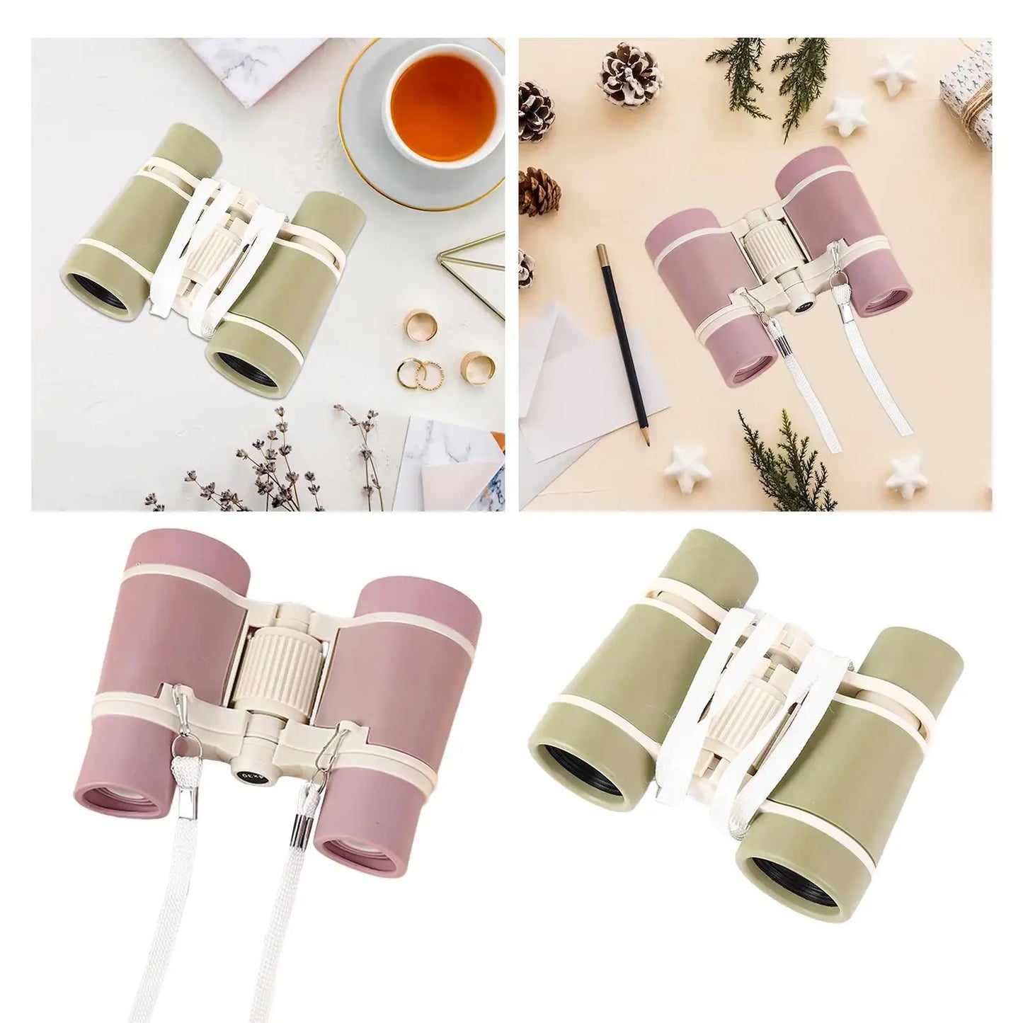 Kids Binoculars Magnifying Glass Toy With Kaleidoscope Lenses Portable Telescope