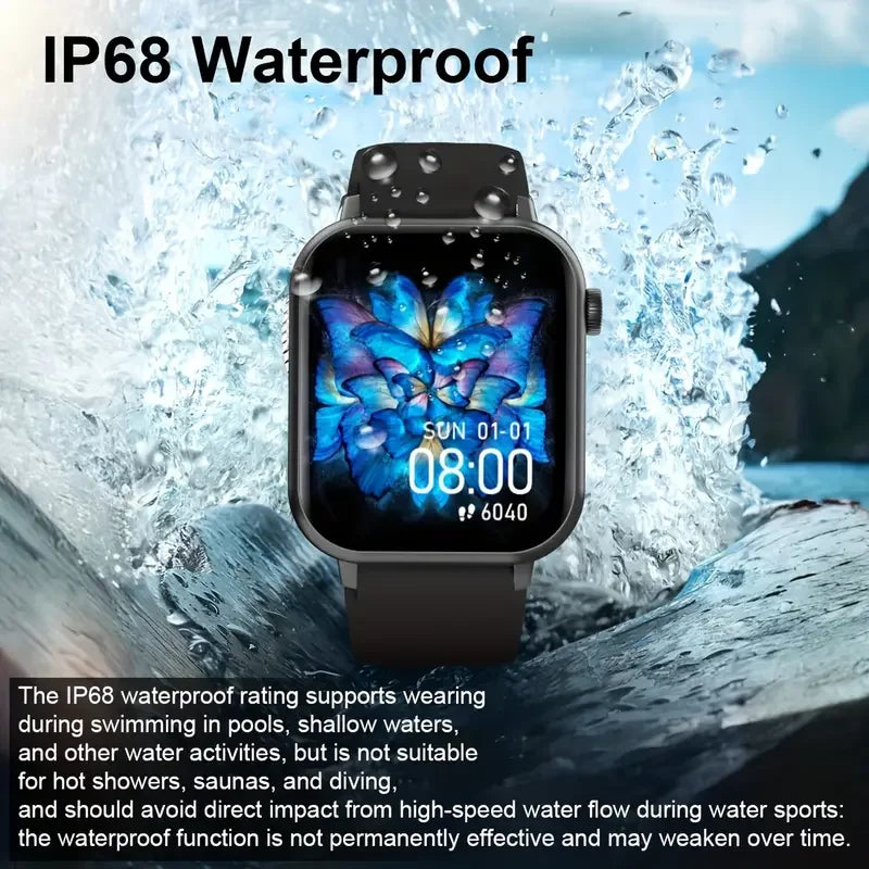 LAXASFIT Waterproof Smartwatch With Bluetooth Call For Android iOS