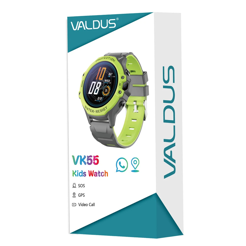 VALDUS VK55 4G Kids Smartwatch SOS GPS Emergency Tracking