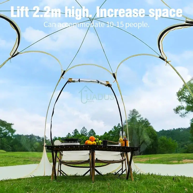 4-8 Person Transparent Dome Tent Mushroom Shaped Waterproof Camping Shelter