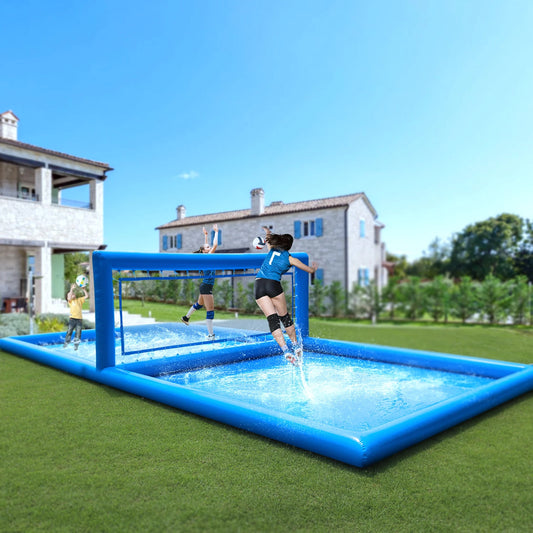 Inflatable Air-Inflated Family Fun: A Portable Outdoor Volleyball Court for Kids & Adults With 800W Air Blower 10x5x2.1m