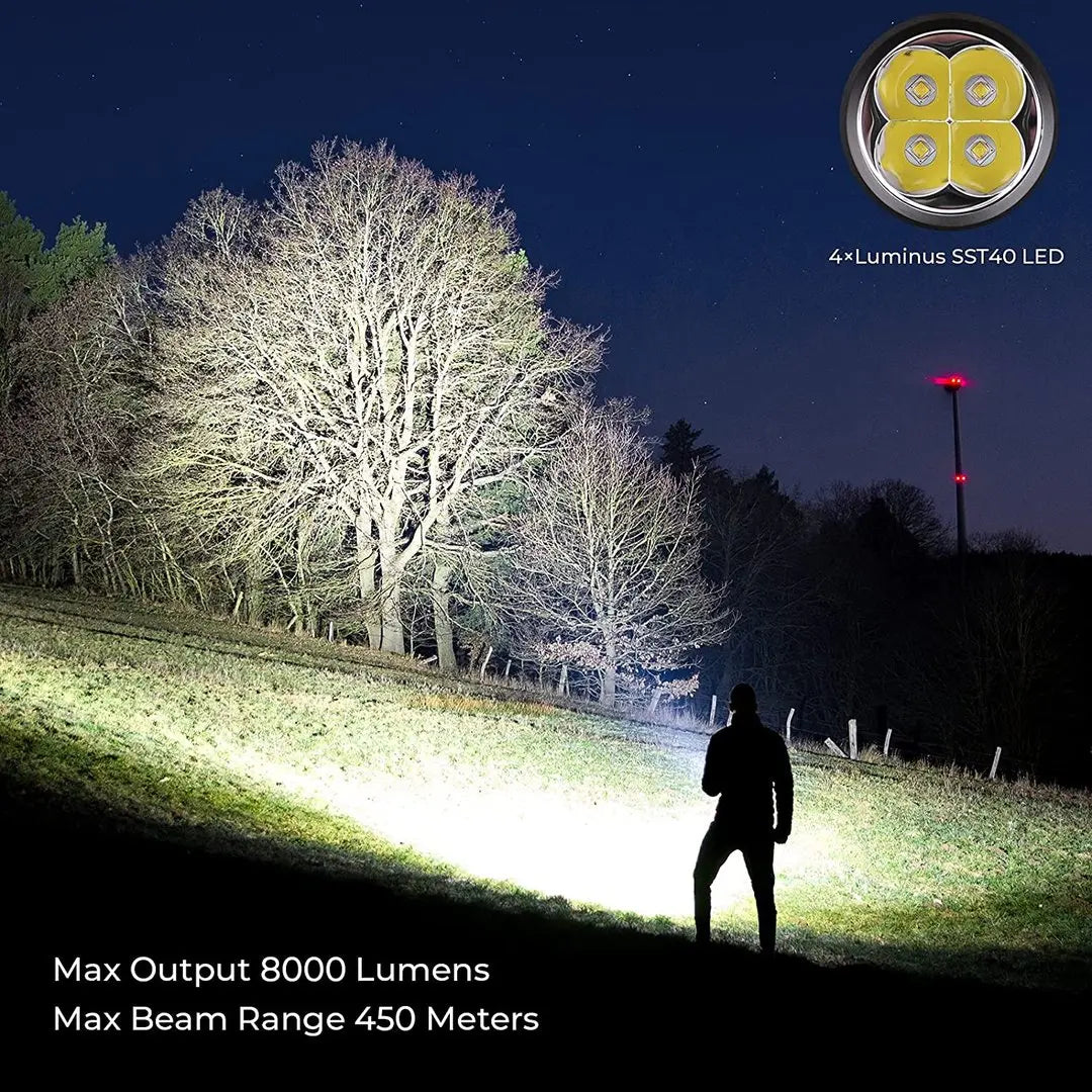 Sofirn SP36 Pro 8000LM Powerful LED Flashlight USB C Rechargeable 18650 Torch