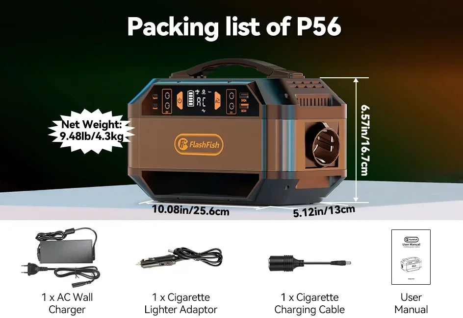 Portable Solar Generator 288.6Wh 330W Outdoor Power Station