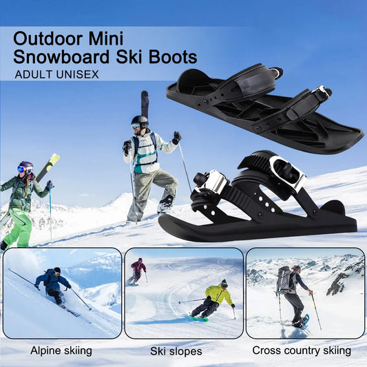 Mini Skating Ski Shoes Adjustable Snow Skates Portable Short Snowboard Boots