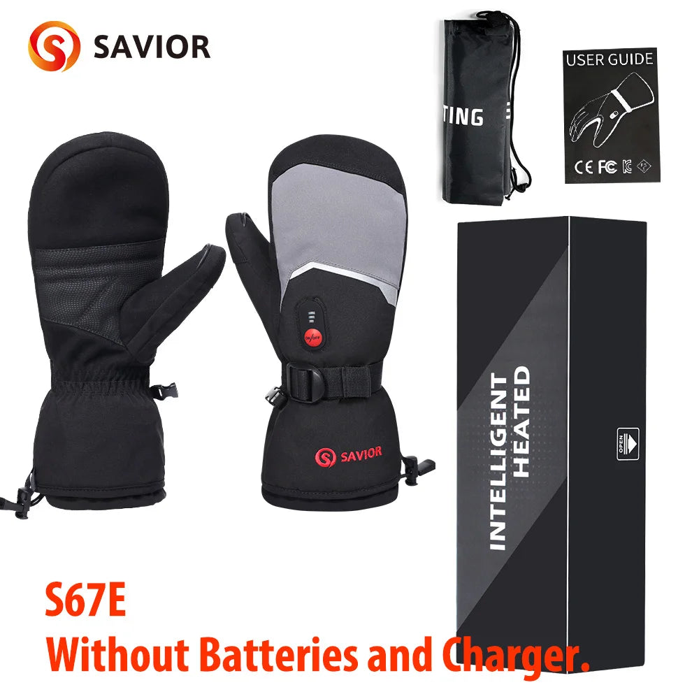 Savior Heated Gloves Touch Battery Powered Waterproof Windproof Ski Mittens