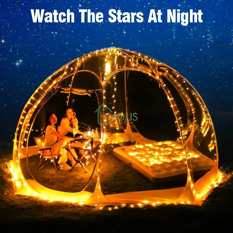 4-8 Person Transparent Dome Tent Mushroom Shaped Waterproof Camping Shelter