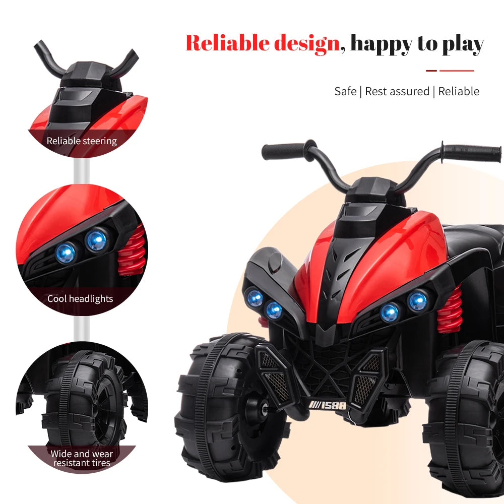 4 Wheeler for Kids, 12V Battery Powered Ride On ATV, Electric 4 Wheeler Quad ATV Car with MP3, USB, LED Headlight Ride On Toys f