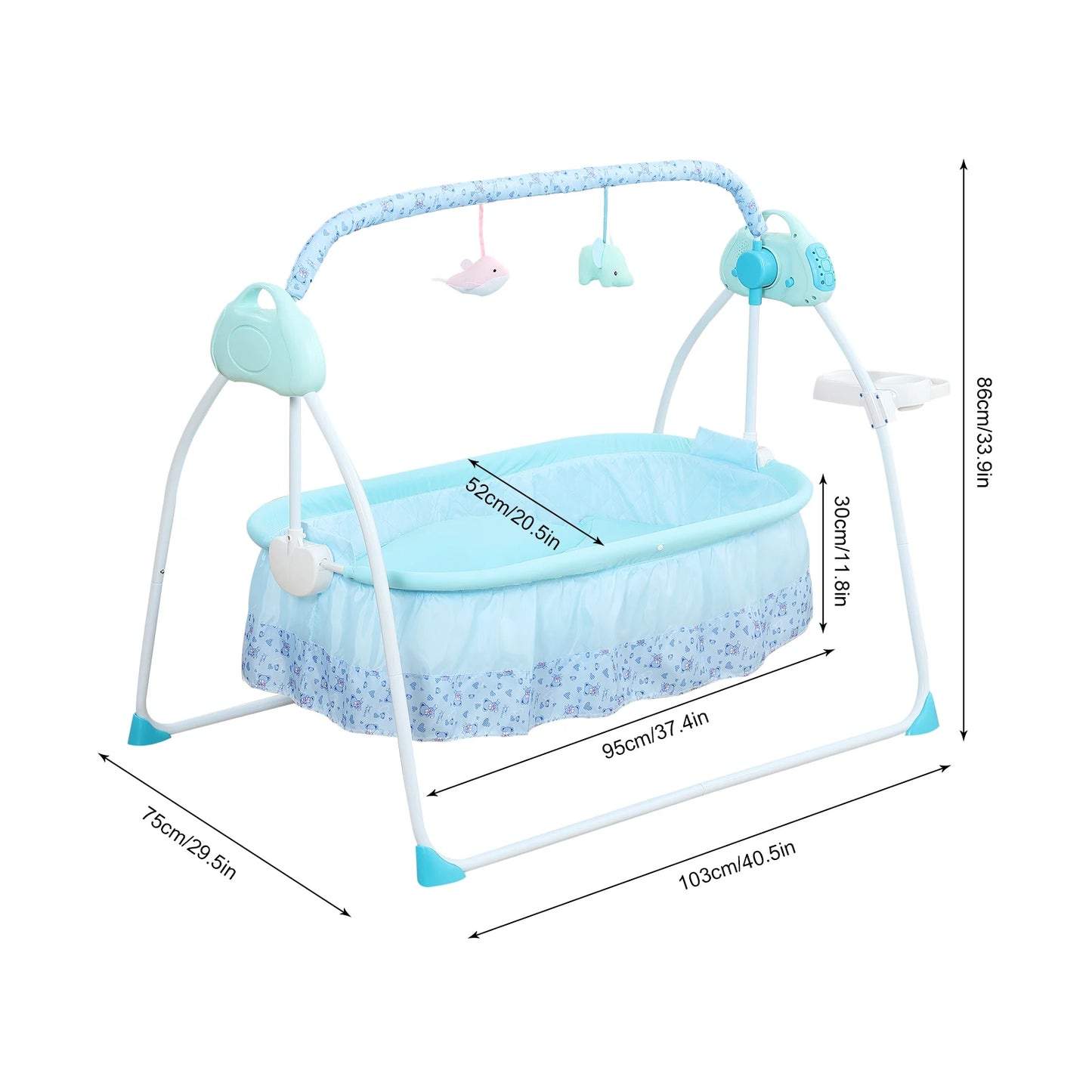 Automatic Baby Swing With Music And Mosquito Net Cradle For Infants