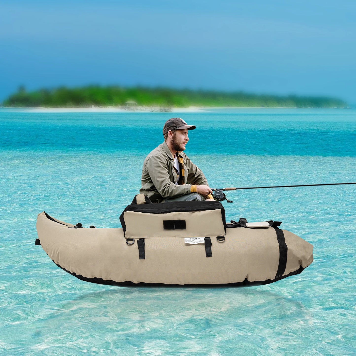 Outdoor Inflatable Fishing Boat With Adjustable Backrest 90-180 Ocean Fishing