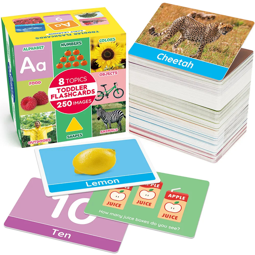 Double-Sided Alphabet And Numbers Flash Cards For Toddlers
