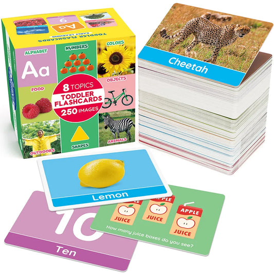 Double-Sided Alphabet And Numbers Flash Cards For Toddlers