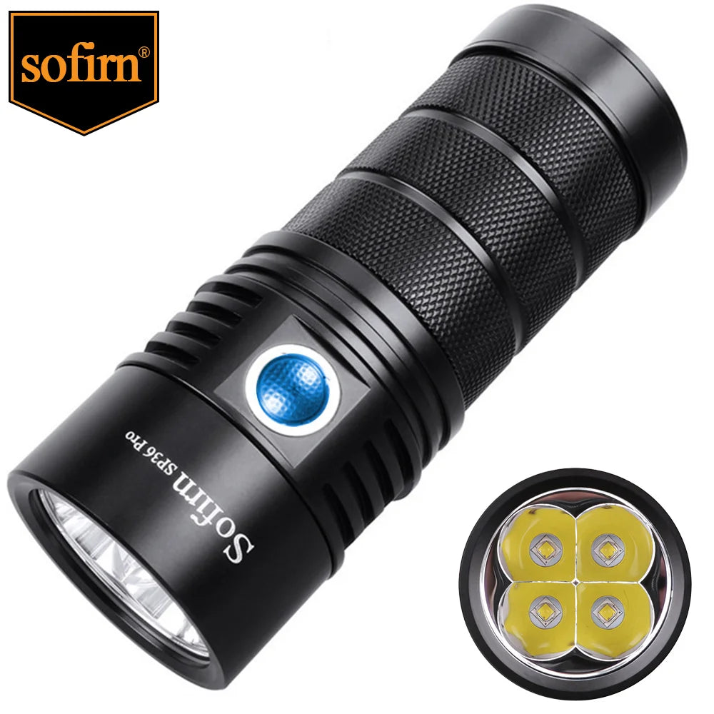Sofirn SP36 Pro 8000LM Powerful LED Flashlight USB C Rechargeable 18650 Torch