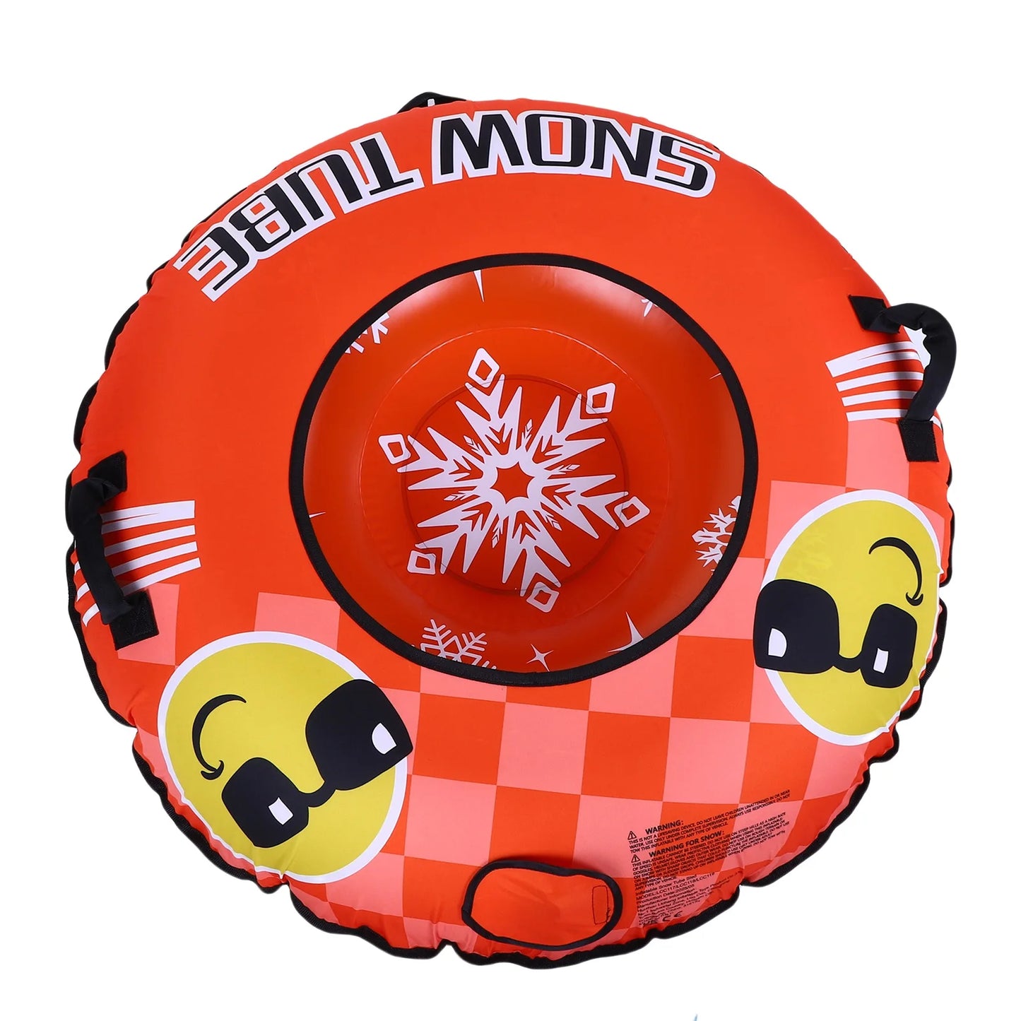 43.3 Inch Inflatable PVC Snow Tube Sled With Handles Tow Strap For Winter Fun