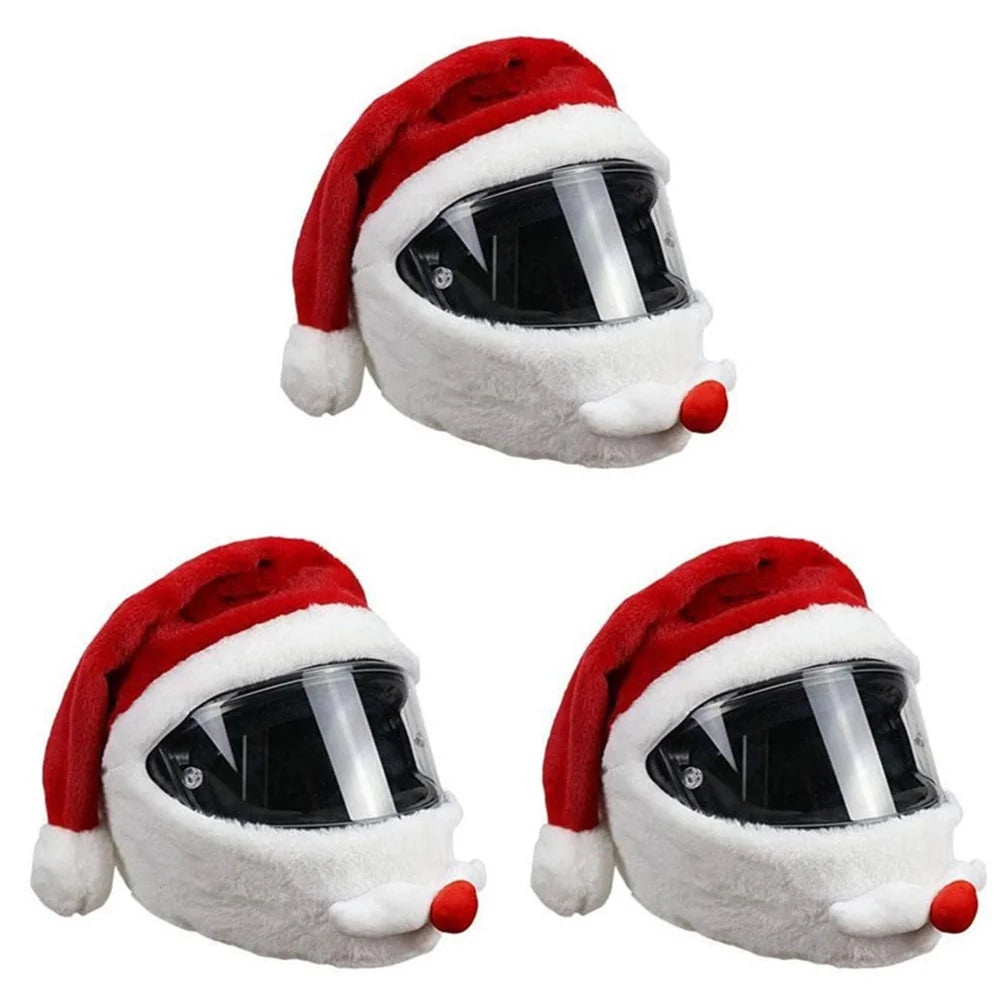 Santa Claus Plush Christmas Helmet Cover Full Face Motorcycle Helmets