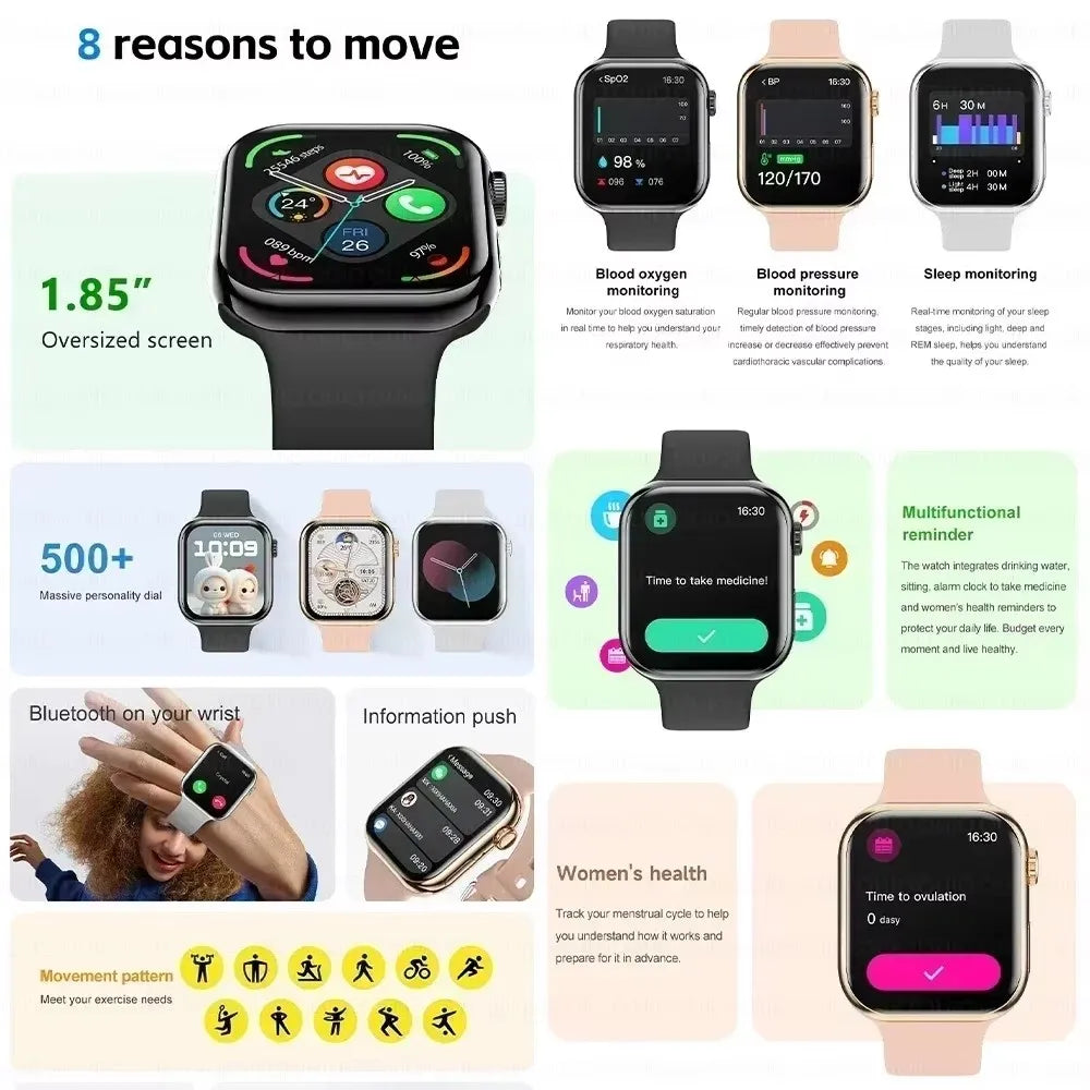 Nishan Apple Watch Style Smartwatch Body Temperature NFC Bluetooth