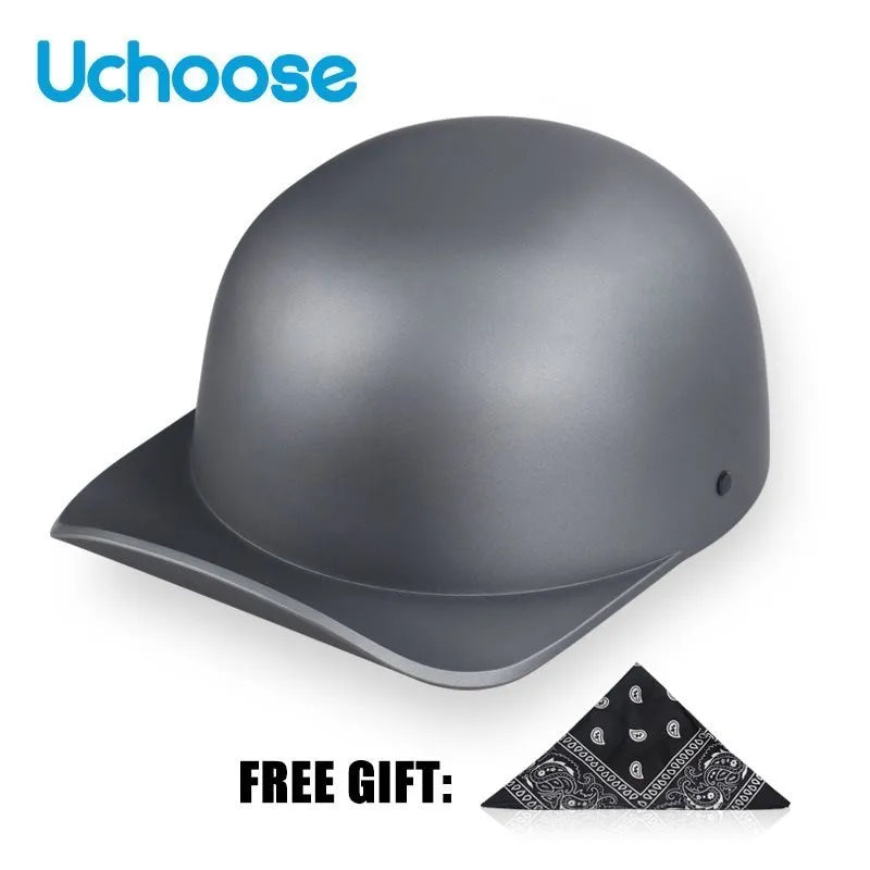 Uchoose Baseball Cap Helmet Motorcycle Vintage Retro Helmets Summer Open Face Scooter Cruiser Chopper Gangster DS Men Women Kid