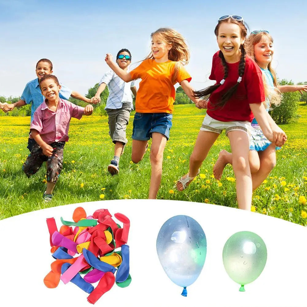 111PCS/Pack Multicolor Latex Filling Water Bombs Balloons Children Water War Game Summer Outdoor Beach Event Party Toy Props