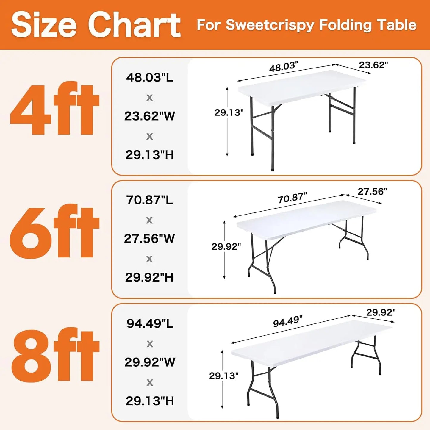 4 FT Folding Table Outdoor Indoor Heavy Duty Portable Desk with Carrying Handle for Camping Picnic Party, Plastic