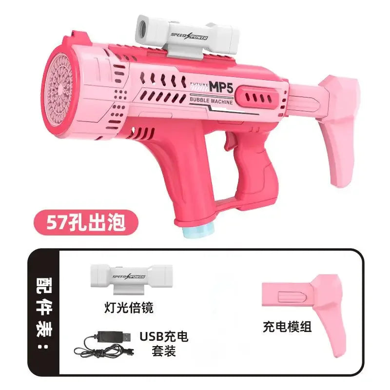 Fully Automatic Bubble Gun for Kids With Colorful Lights