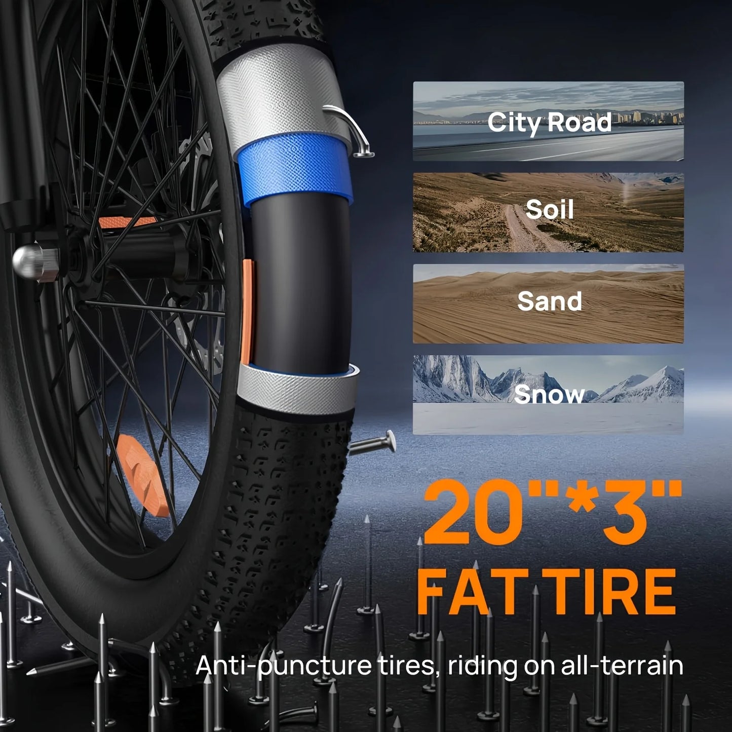 URLIFE 1000W E20 Electric Bike Removable 48V Battery