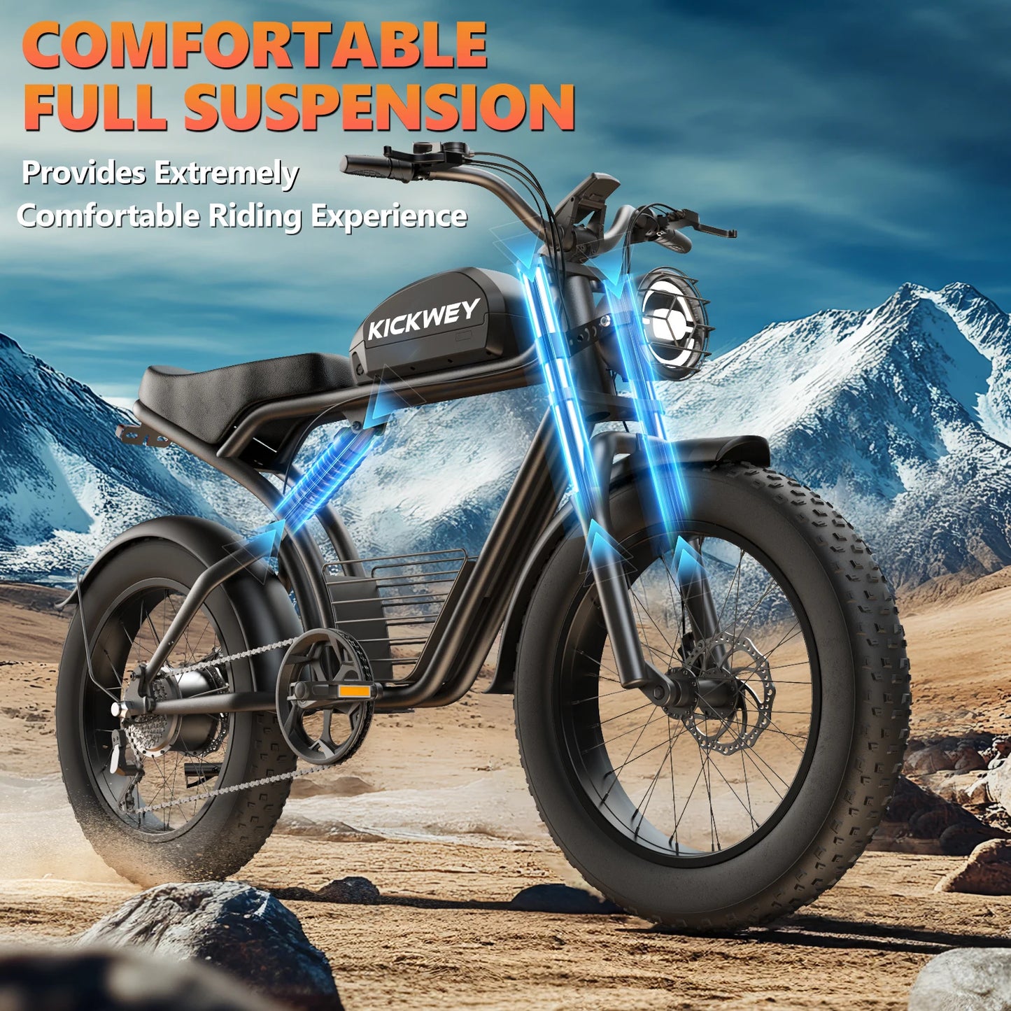Kickwey K7 1500W Electric Fat Tire Mountain Bike