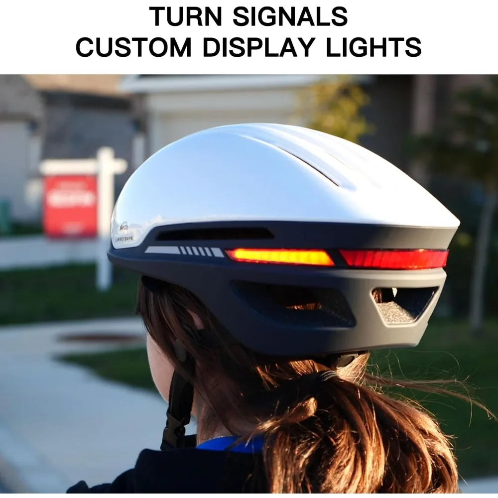 Smart Bike Helmet With Built In Speakers And Brake Lights LED Signals Remote