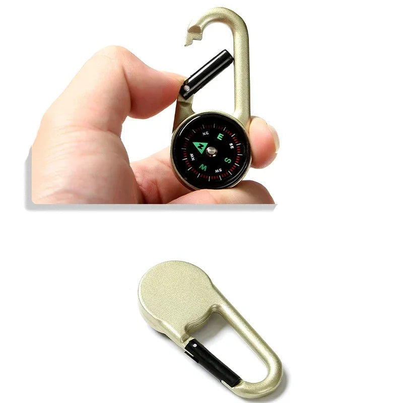 Mini Lightweight Compass With Carabiner Keychain For Camping Survival