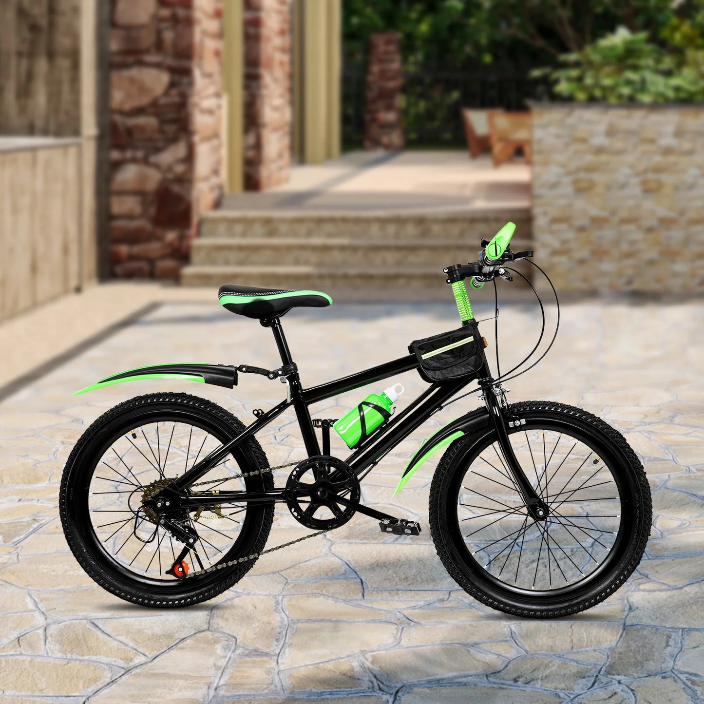 20 Inch Green Mountain Bike For Adults And Teens All Terrain Road Trail Off Road