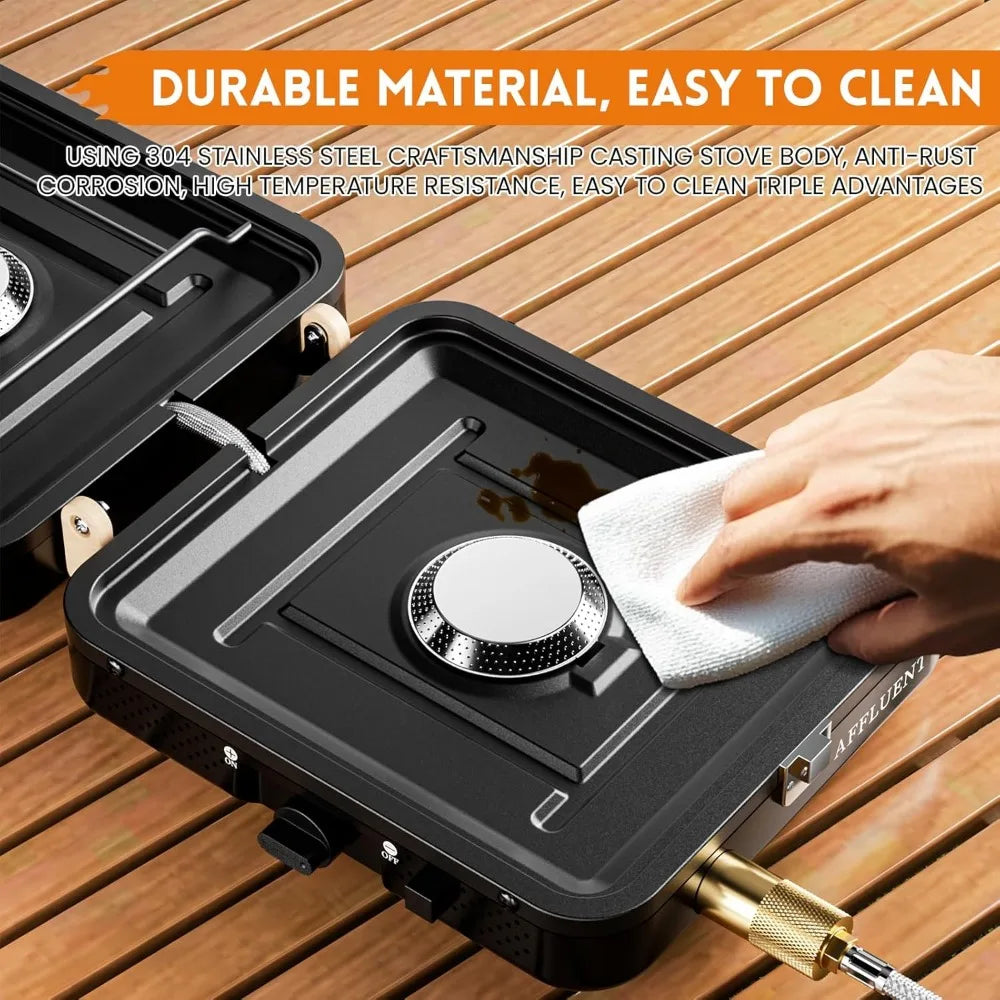 YTYIN 2 Burner Propane Camping Stove Foldable Portable With Ignition