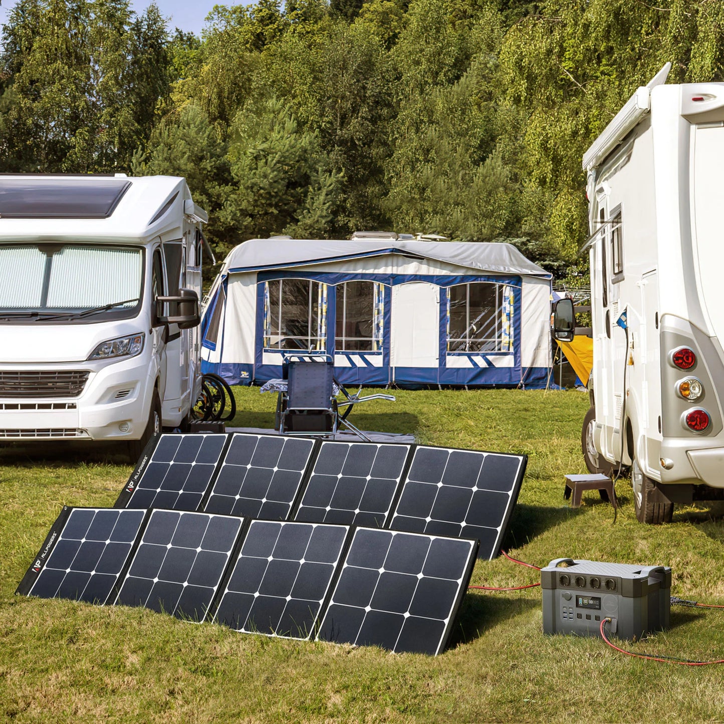 ALLPOWERS Solar Generator 2400W With 2 X 100W Panels Outdoors AC Outlet